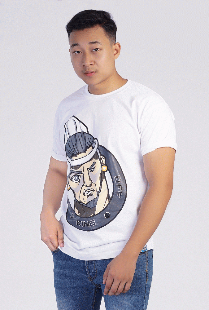 King  Design Printed T-shirt (White)